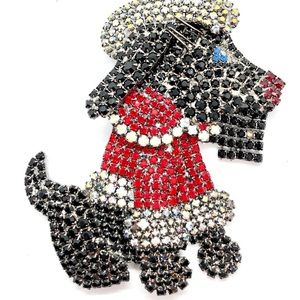 Huge Santa Scottish Terrier Dog Brooch Christmas